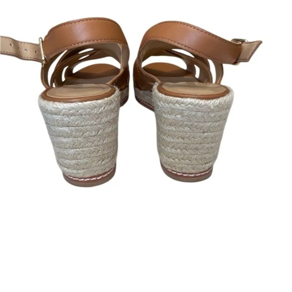 Talbots Saylor Nap Hannah Tan Crisscross Espadrille Sandals Size 9